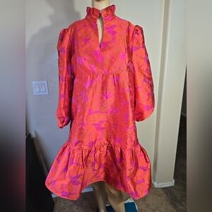 Tuckernuck Red Fil Coupe Palmerston Dress Floral Maximalista Showstopper Size XL